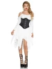 Steel Boned Satin Waist Cincher with Full Busk Closer and Lace-Up Back