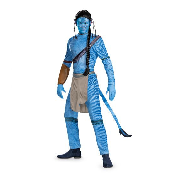 Kids Jake Sully Costume Halloween Cosplay Outfit Top Pants Tail and Shirt 4pcs Suit main image 1
