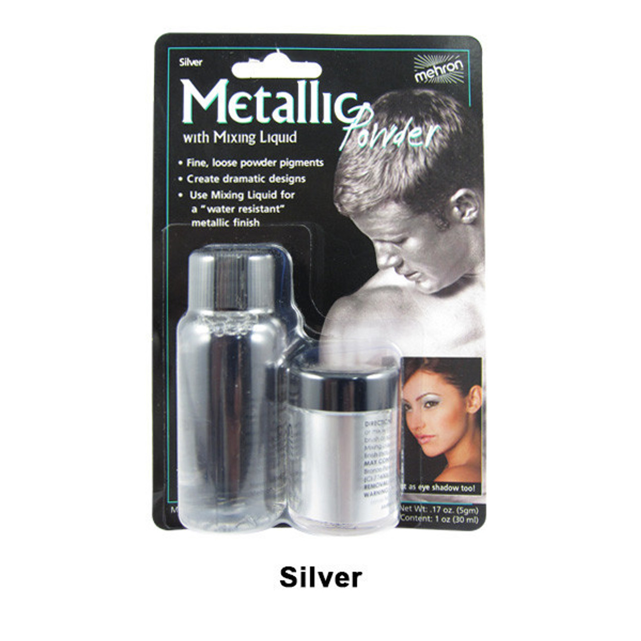 Mehron Metallic Bronze Makeup Powder with Mixing Liquid