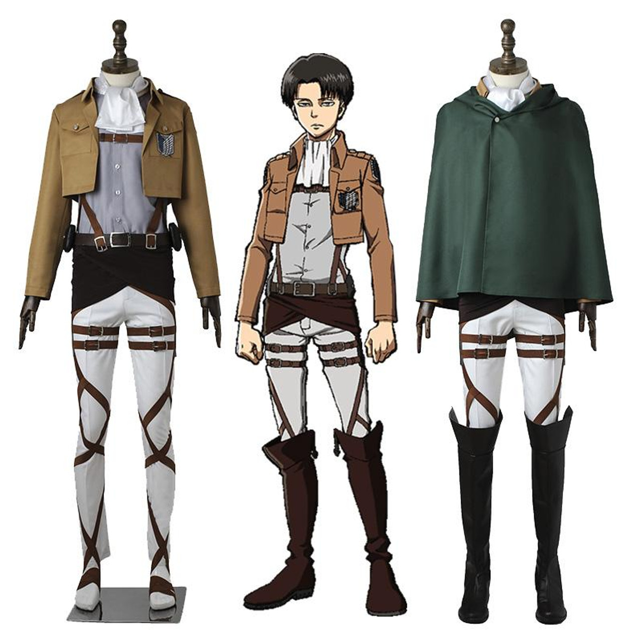 Anime Attack on Titan Levi Ackerman Survey Corps Uniform Set Cosplay Costume  - Imaginations Costume & Dance