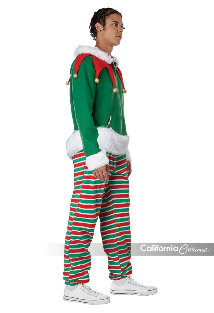 Adult Elf Jumpsuit Größe M – Fleece-Overall Mit Kapuze, Reißverschluss & Taschen, Für Kostümpartys