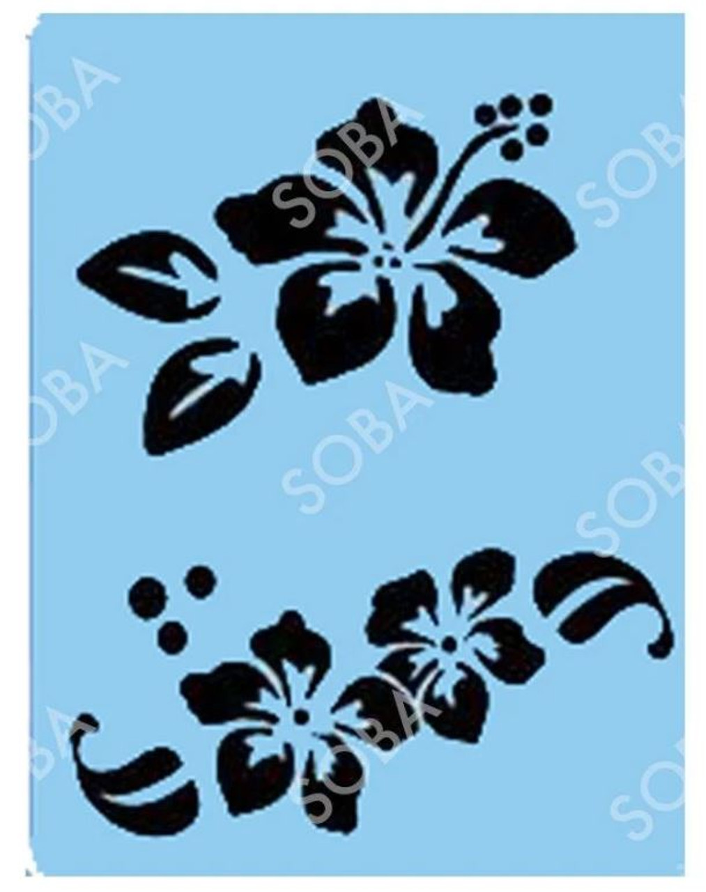 printable hibiscus stencil