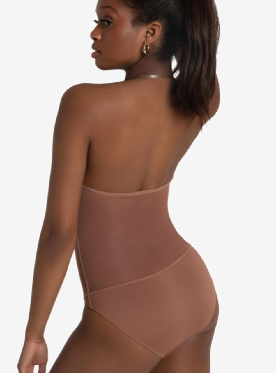 Capezio Plunge Neck Mesh Midriff Leotard