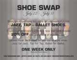 20% off During Our Shoe Swap 20% off During Our Shoe Swap