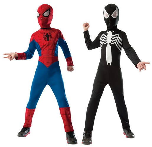 Reversible Spiderman Black Red Kids Costume
