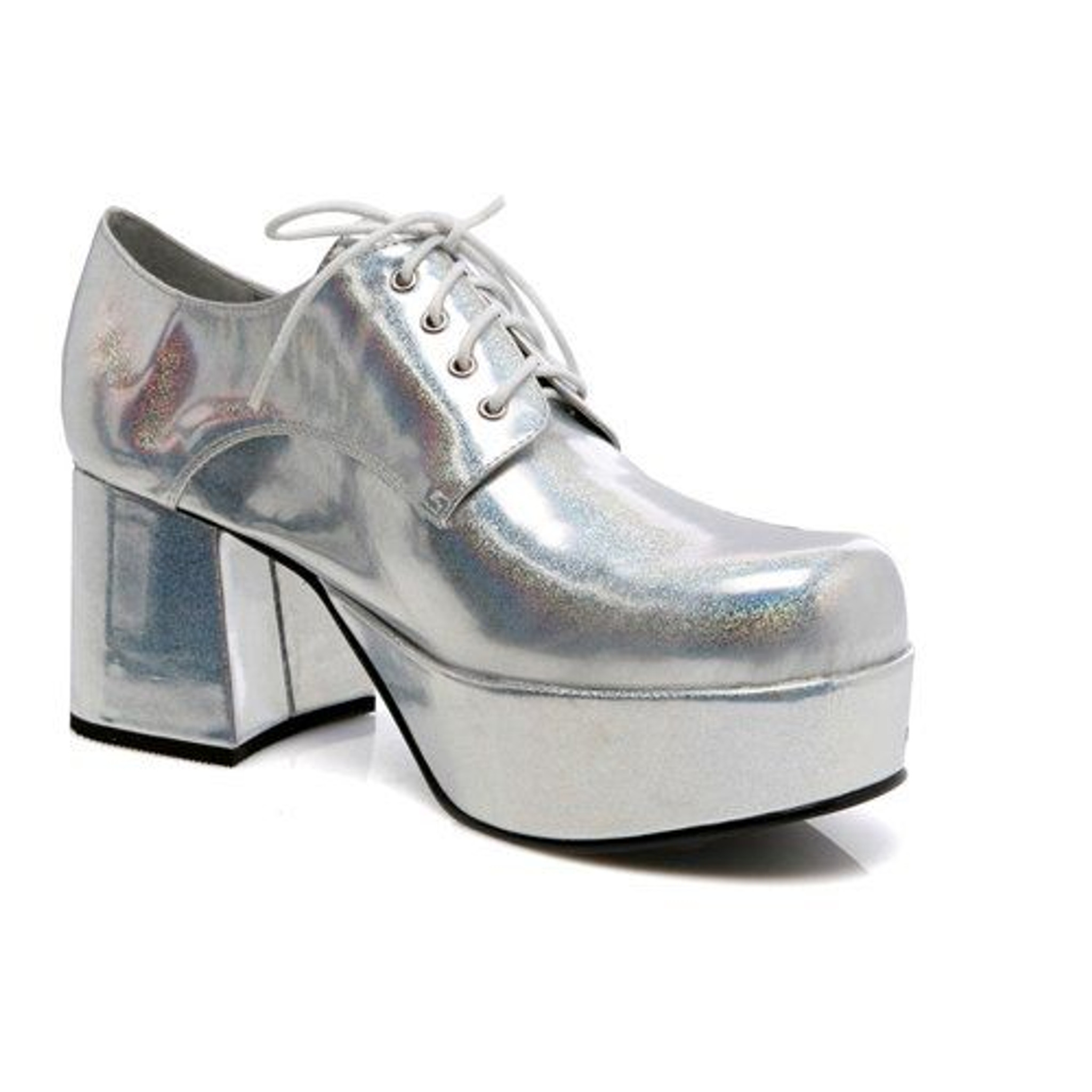 white platform disco shoes