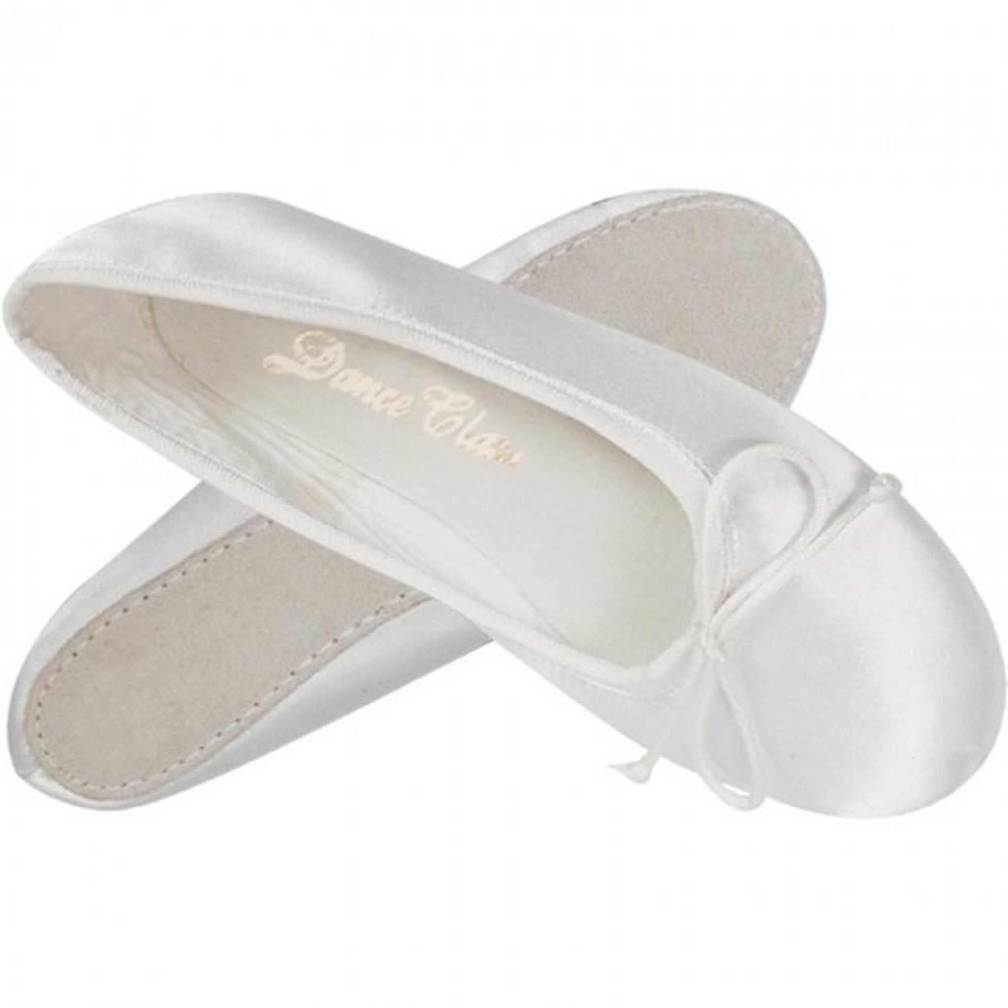 white satin ballet shoes
