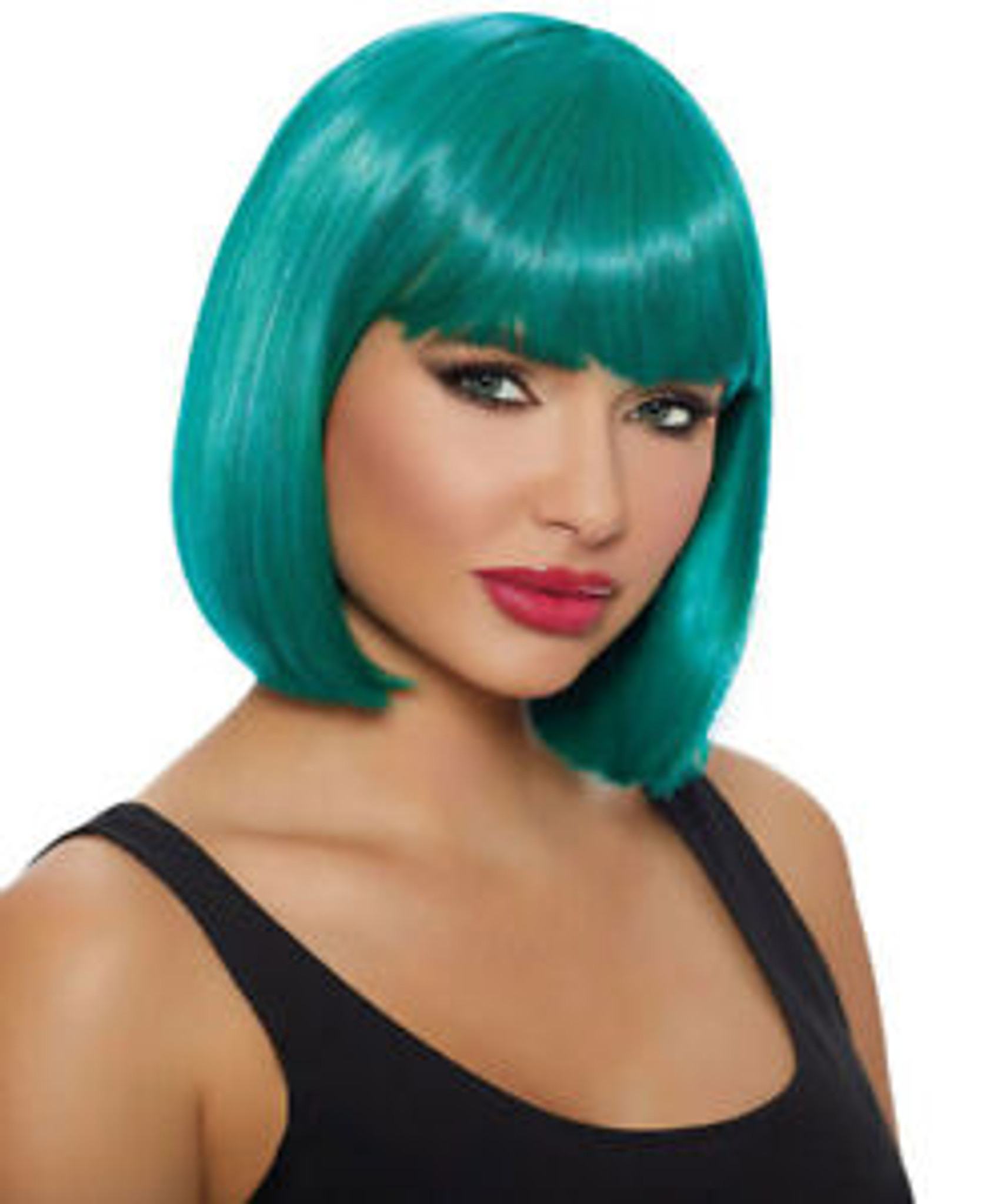 teal bob wig