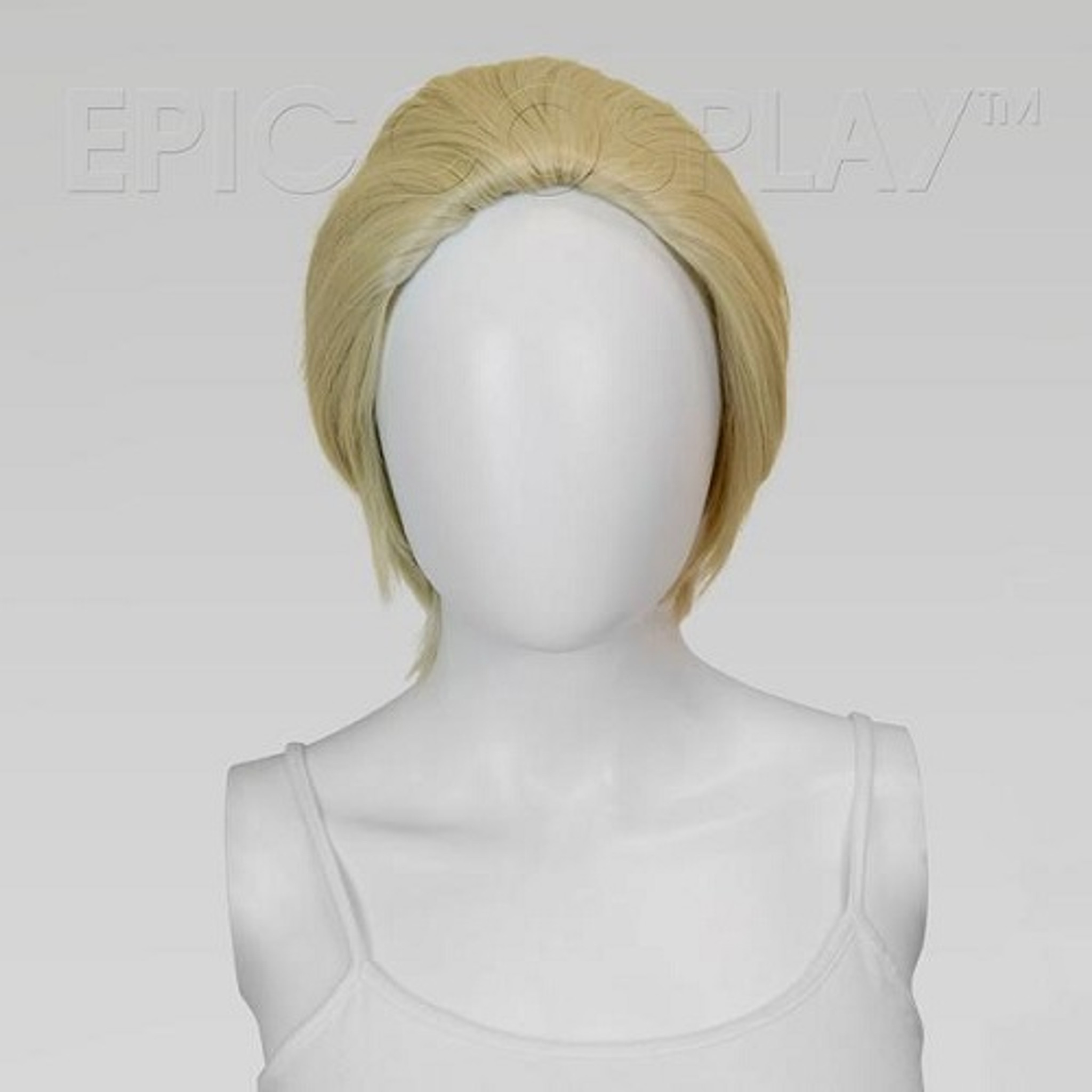 short platinum blonde wig with bangs