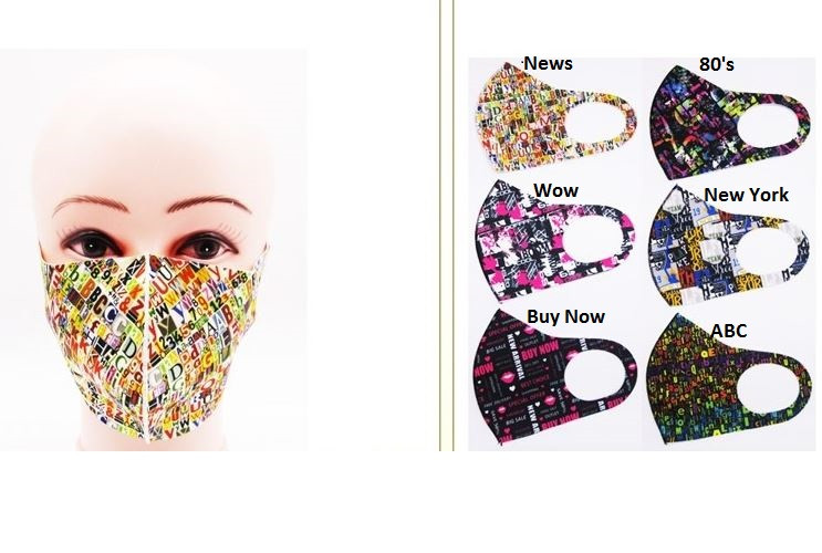 Face Mask Non Medical Letters Imaginations Costume Dance