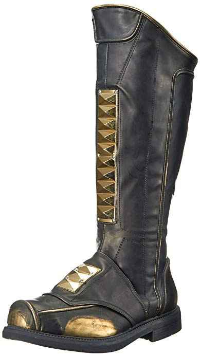 Men's Brown Cuffed Knee High Renaissance 1" Flat Heel Boot