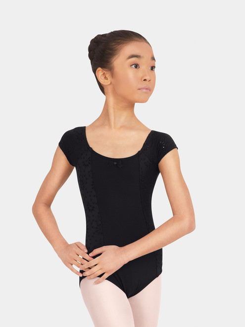 Lattice Back Cap Sleeve Leotard