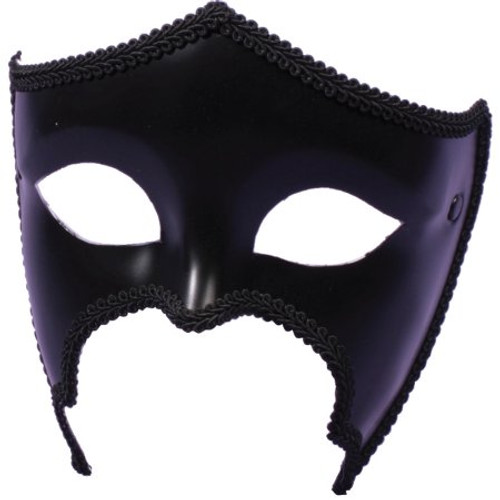 Black Venetian Mask Unisex Glasses Style Classic Mardi Gras Mask