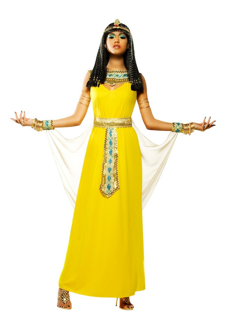 Goddess Cleopatra Yellow Egyptian Dress