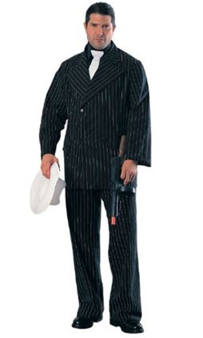 Men's Black w/ White Pinstripe Gangster Pinstripe Suit