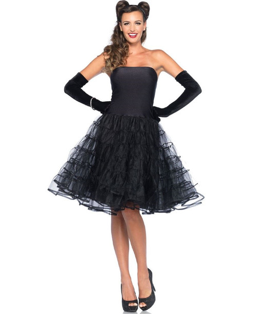 Black Rockabilly Swing Dress w/ Tulle Skirt(85481BLK)