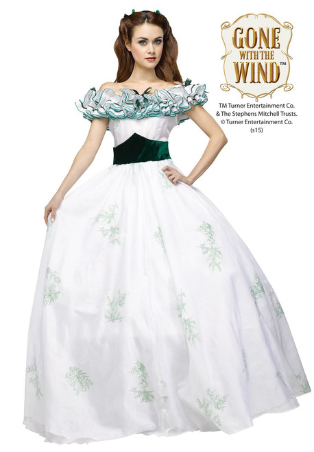 Gone with the Wind  Scarlett O' Hara White Southern Belle Adult Ladies Dress