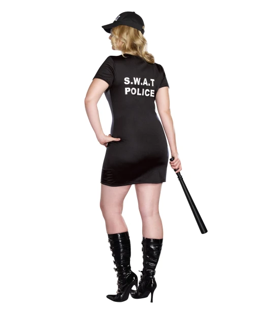 Dreamgirls SWAT Police Full Figure Dress w/ Hat & Badge