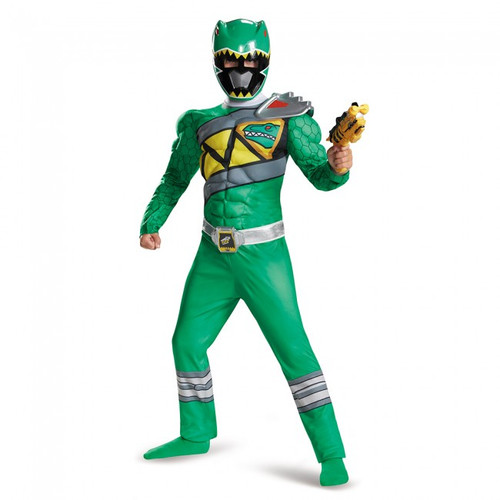 Power Rangers Dino Charge Kids Green Ranger Muscle Suit Licensed 