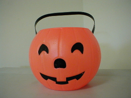 8" Pumpkin Container Comes with Black Handle