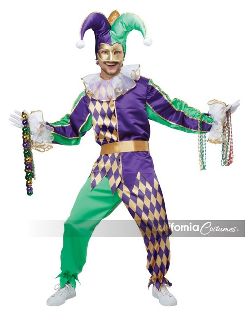 Mardi Gras Jester Mens Complete Costume