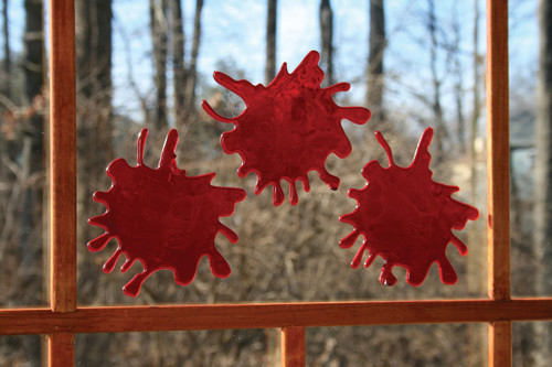 3D Blood Splats for Window, Glass, or Mirror