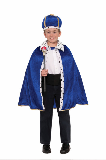 King Robe and Crown Set Blue Kids