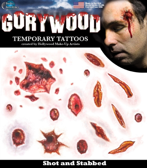 Temporary Tattoos Trauma Series Shot & Stabbed