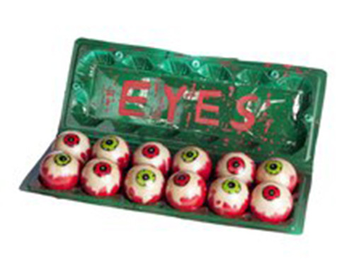 Carton of Eyes Green Plastic Egg Carton of Eyeballs 12