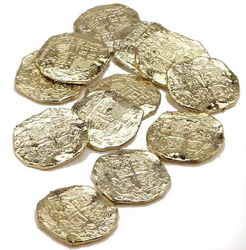 Pirate Gold Doubloons 12 pc Toy Coins