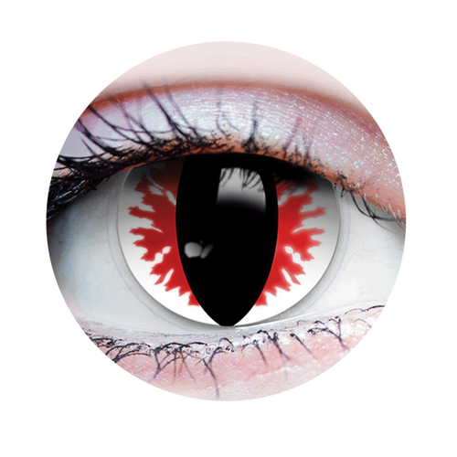 PRIMAL ® Devil Eyes - White & Red Colored Contact Lenses