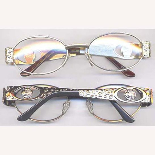 Pimp glasses clear lens gold frame 