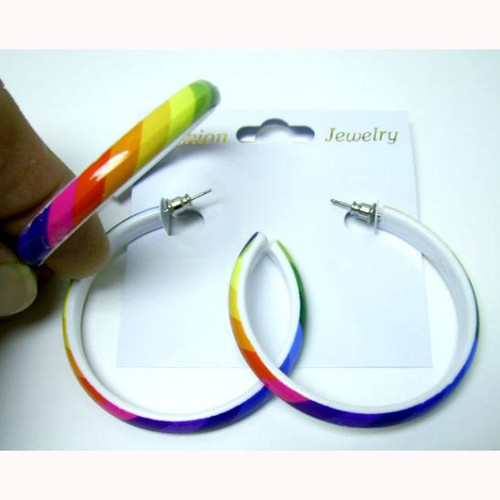 Rainbow hoop earrings 