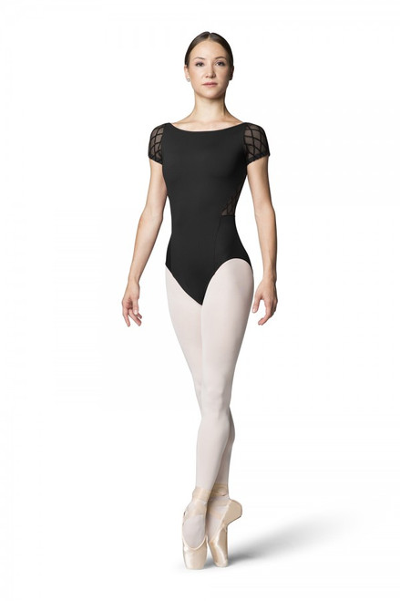 Boat neck style adds elegance to this cap sleeve leotard. Featuring diamond flocked mesh cap sleeves and keyhole back, this style is a great choice for dancers across a wide variety of styles. Hip seaming detail flatters the figure.

Features

Boat neck
Hip seaming detail
Diamond flocked mesh cap sleeves and back
Keyhole back
Shelf lining
Ballet leg line
Notes

Machine wash cold, lay flat to dry.
