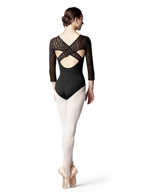 Bloch Diamond Flock 3/4 Sleeve Leotard