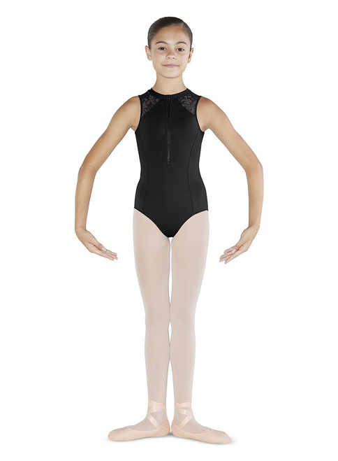 Bloch Zipper Front High Neck Tank Leotard Girls 