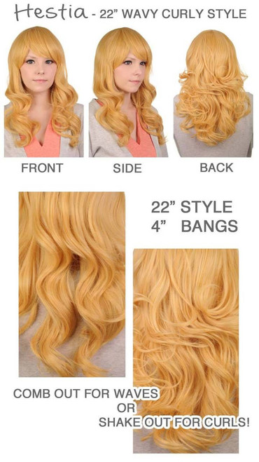 Hestia Long Curly Wig Emerald Green