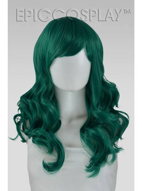 Hestia Long Curly Wig Emerald Green