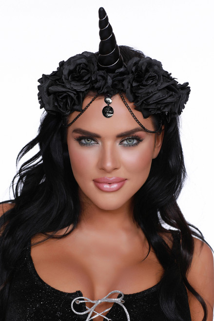 Dreamgirls Black Unicorn Headpiece 