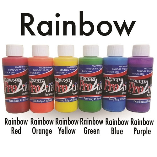 ProAiir Hybrid 1oz Rainbow UV Starter Set 6pk Collection Waterproof Face/Body Airbrush Makeup