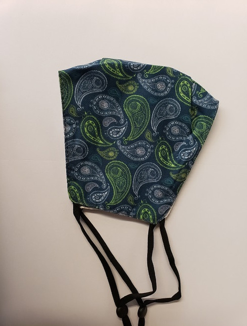 Face Mask Cotton Lined Non-Medical Lime Paisley