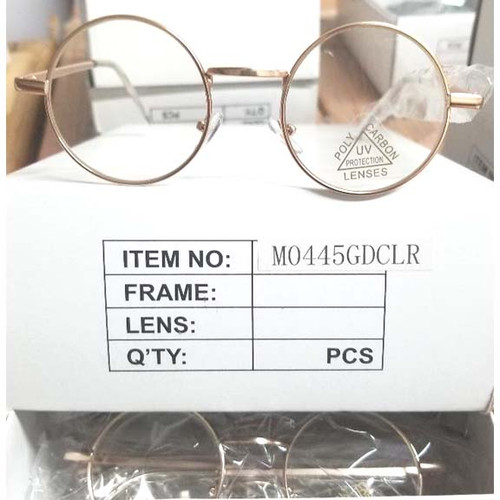 Clear Lens Lennon Style Light Gold