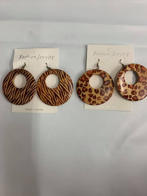 Animal Print Mod Earrings