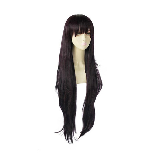 Anime Danganronpa 2: Goodbye Despair Mikan Tsumiki 100cm Long Black Purple Cosplay Wigs Anime Danganronpa 2: Goodbye Despair Mikan Tsumiki 100cm Long Black Purple Cosplay Wigs