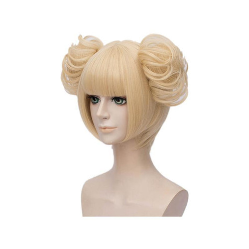 Anime My Hero Academia Himiko Toga Short Blonde Cosplay Wigs with Vampire Teeth