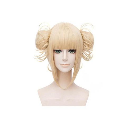 Anime My Hero Academia Himiko Toga Short Blonde Cosplay Wigs with Vampire Teeth