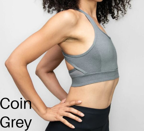 Fine Heather Bra Top with Sporty Cut Outs - Womens Fine Heather Bra Top with Sporty Cut Outs - Womens
