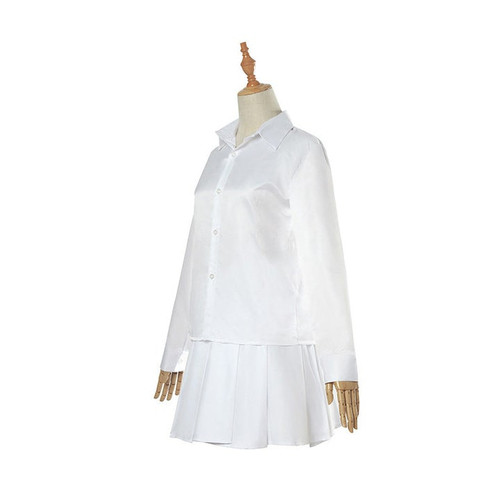 Anime The Promised Neverland Emma White Shirt Skirt Suit Cosplay Costume Anime The Promised Neverland Emma White Shirt Skirt Suit Cosplay Costume