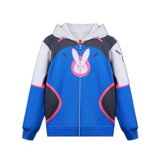 Game OW Overwatch D.Va Hana Song Fleece Lined Hoodie Jacket Cosplay Costumes