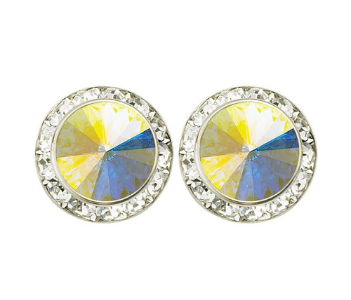 Performance Earring 15mm Clipped With Swarovski Crystal AB